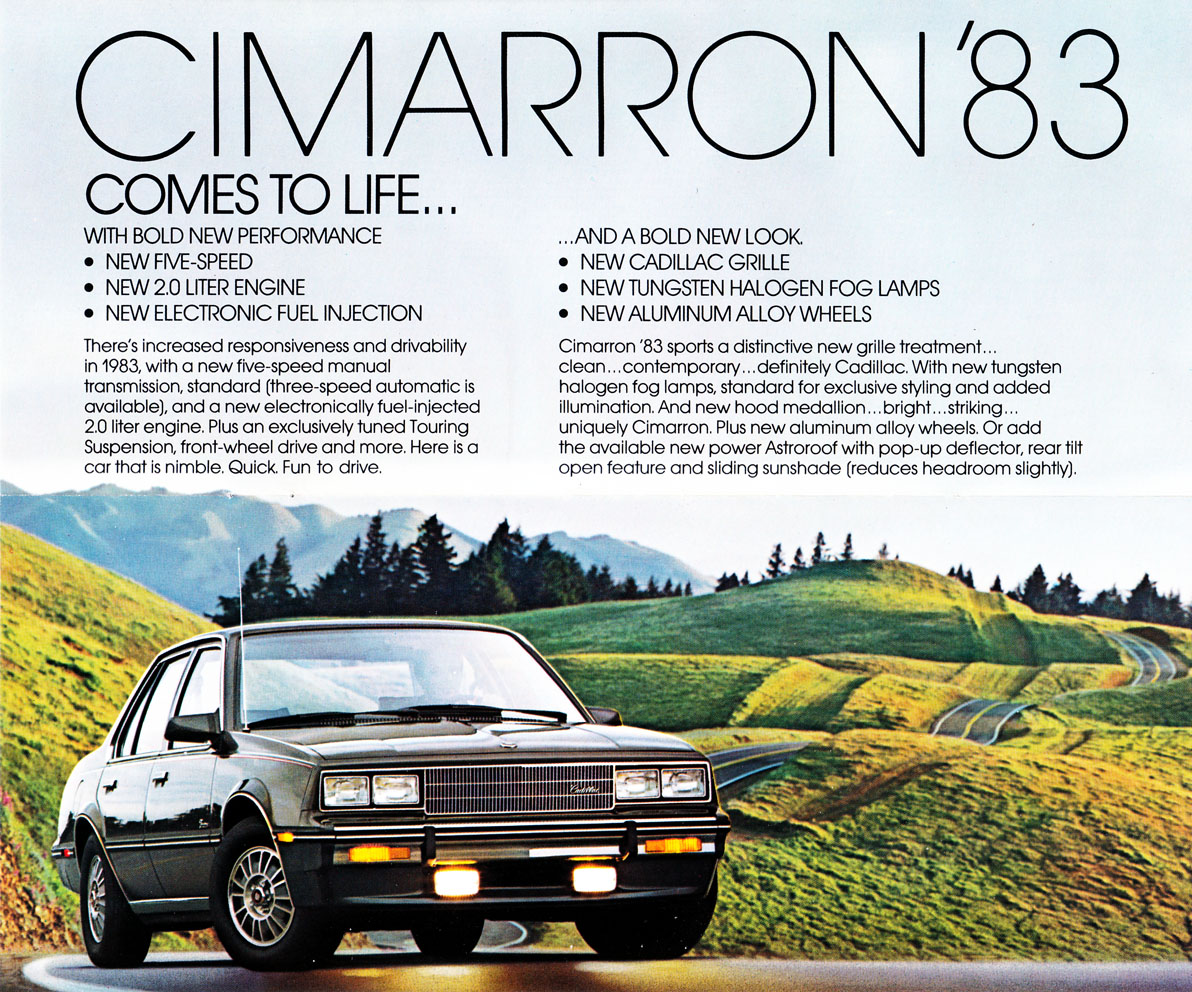 1983 Cadillac Cimmaron Folder Page 2